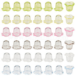 120Pcs 6 Colors Transparent Acrylic Bead Caps&nbsp;TACR-TA0001-75