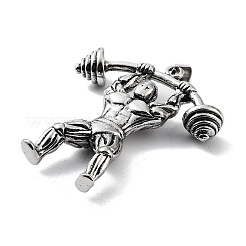 合金のチベット風チャーム  スポーツチャーム  アンティークシルバー  50x43.5x10mm  穴：8x4.5mm&nbsp;TIBE-L012-038AS-07