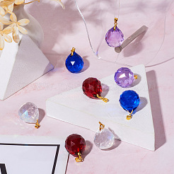 8Pcs 4 Colors Transparent K9 Glass Pendants&nbsp;FIND-TA0003-17
