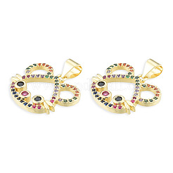 Brass Micro Pave Cubic Zirconia Pendants&nbsp;KK-N227-125