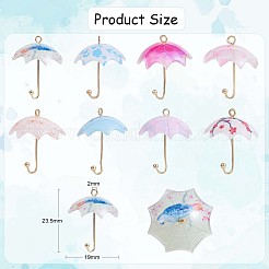 16Pcs Acrylic Umbrella Charms Pendants Acrylic Dangle Charm with Brass Loops for Jewelry Necklace Earring Making Handmade&nbsp;JX313A