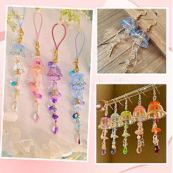 60色UVメッキアクリルビーズキャップ10個  花  ミックスカラー  24x15.5mm  穴：3mm  内径：16.5mm  6個/カラー&nbsp;PACR-SC0001-08A