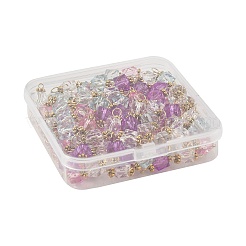 100Pcs Clear Acrylic Faceted Cube Connector Charms&nbsp;PALLOY-FS00042-01