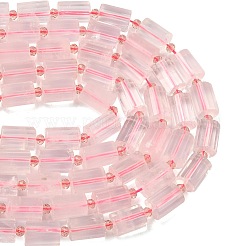天然石ローズクォーツビーズ連売り  多面カット  コラム  シードビーズで  15~15.5x10mm  穴：0.8mm  約22個/連  15.75''~15.98''（40~40.6センチメートル）&nbsp;G-G453-E12-10x14mm