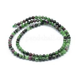 Natural Ruby in Zoisite Round Beads Strands&nbsp;G-P331-02-4mm