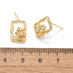 Brass Stud Earrings&nbsp;LS-EJEW-G432-01G