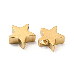 304ステンレススチールチャーム  星のチャーム  14KGP本金メッキ  8x8x3mm  穴：1.8mm&nbsp;STAS-L022-216G