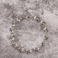 Alloy Skull Link Bracelets&nbsp;WH-WG07BCE-01