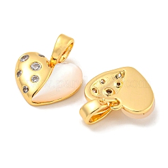 Brass Micro Pave Clear Cubic Zirconia Pendants&nbsp;KK-P275-16G
