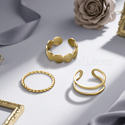 女性用合金カフリングセット 6色 2セット  プラチナ＆ライトゴールド  内径：16~18mm  3セット/色&nbsp;RJEW-GO0001-04