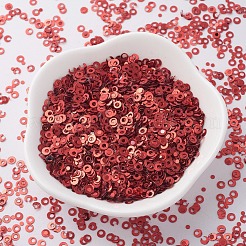 オーナメントアクセサリープラスチック製スパンコール/スパンコールビーズ  リング  インディアンレッド  2x0.1mm  穴：0.8mm&nbsp;PVC-E001-06-YD03