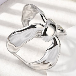 女性用 304 ステンレススチール オープンカフバングル  蝶  ステンレス鋼色  内径：2.05インチ（5.2cm）&nbsp;BJEW-K264-03P