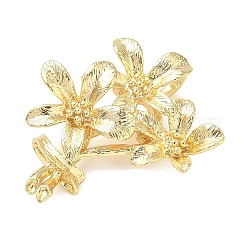 真鍮チャーム  18KGP本金メッキ  花  30x25x5.5mm  穴：5.5x4mm&nbsp;KK-G601-05G-04