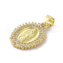 Rack Plating Brass Micro Pave Cubic Zirconia Pendants&nbsp;KK-C052-27G