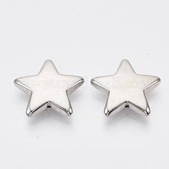 CCBプラスチックビーズ  スター  プラチナ  20x22x5mm  穴：0.8mm  約450個/500g&nbsp;CCB-S163-061P