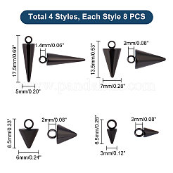 32Pcs 4 Style 201/304 Stainless Steel Pendants&nbsp;STAS-UN0042-72