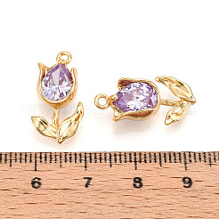 Brass Micro Pave Cubic Zirconia Pendants&nbsp;KK-N262-115A-G