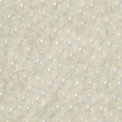 蓄光透明ガラスシードラウンドビーズ  穴なし/ドリルなし  グレードA  透明  3~3.5mm  約7500個/袋&nbsp;GLAA-F124-D02-B