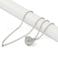Brass with Rhinestone Pendant Necklaces&nbsp;NJEW-G089-02A-P