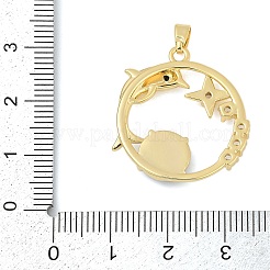Brass Micro Pave Clear Cubic Zirconia with Glass Pendants&nbsp;KK-G524-01G-01