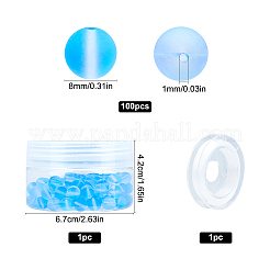 DIY Synthetic Moonstone Beads Stretch Bracelet Making Kits&nbsp;DIY-SC0012-84C
