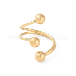 Ion Plating(IP) 304 Stainless Steel Round Open Cuff Rings&nbsp;RJEW-S418-05G