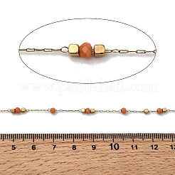 Handmade 304 Stainless Steel Glass Round Link Chains&nbsp;CHS-L032-09G-02