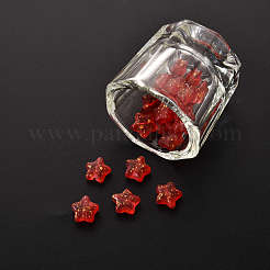 20個スプレー塗装ガラスビーズ  スター  レッド  8x8.5x4mm  穴：1mm&nbsp;GLAA-YW0001-11