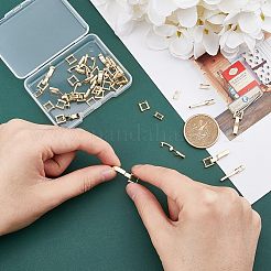 20セット2スタイルの環境に優しい真鍮製時計バンド留め具  長持ちメッキ  鉛フリー＆カドミウムフリー  24KGP本金メッキ  15~16x3.5~6.5x4mm  10セット/スタイル&nbsp;KK-FH0004-01