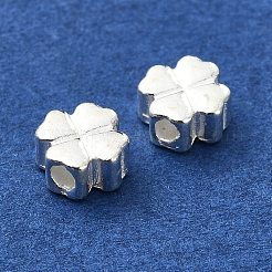 925スターリングシルバースペーサービーズ  4葉のクローバー  銀  5x5x3mm&nbsp;STER-M119-18A-S