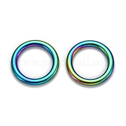 イオンプレーティング（IP）304ステンレス鋼リンクリング  丸いリング  虹色  17x1.8mm  内径：12.2mm&nbsp;STAS-G176-57MC-B