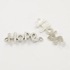 チベットスタイルのリンクコネクター  カドミウムフリー＆鉛フリー  希望  アンティークシルバー  41x14x1.5mm  穴：2.5mm&nbsp;TIBE-E011-AS