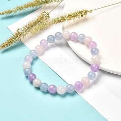 女の子の女性のための石のストレッチブレスレット  ナチュラルアクアマリン＆ローズクォーツ＆アメジストビーズブレスレット  8mm  内径：2-3/8インチ（6cm）&nbsp;X-BJEW-JB06811