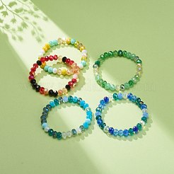 Glass Rondelle Beaded Stretch Bracelet for Women&nbsp;BJEW-JB08709