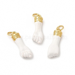 Eco-Friendly Rack Plating Brass Enamel Pendants&nbsp;KK-F845-36G-03