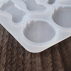 クリスマス DIY キャンドル作り  レジン型  UVレジン用  エポキシ樹脂工芸品作り  ホワイト  混合図形  110x125x5mm&nbsp;AJEW-U017-08B