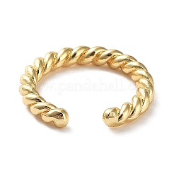Rack Plating Brass Twist Rope Shape Open Cuff Rings for Women&nbsp;RJEW-Q777-01G