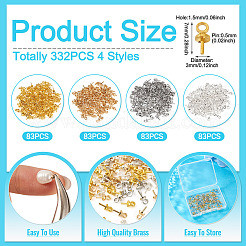 332Pcs 4 Colors Brass Cup Peg Bails Pendants&nbsp;KK-TA0003-45