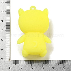 PVC 3D プラスチックペンダント  キーホルダーバッグ吊り下げ飾り  犬  きいろ  48x32x19mm  穴：2mm&nbsp;PVC-L002-06C