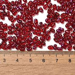 塗装ガラスシードビーズスプレー  ピーナッツ  蘭  4~5x2~2.5x2~2.5mm  穴：0.8~0.9mm  約8500個/ポンド&nbsp;SEED-F005-11A-05