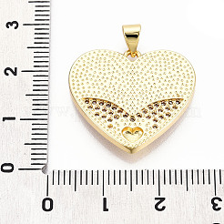 Brass Micro Pave Clear Cubic Zirconia Pendants&nbsp;KK-N268-34G