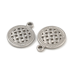 変色しない304ステンレススチールペンダント  フラットラウンドのチャーム  ステンレス鋼色  17x13.5x2mm  穴：1.6mm&nbsp;STAS-N103-130P