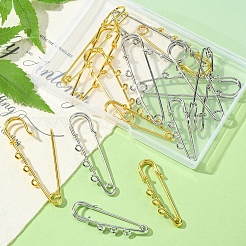 16Pcs 8 Style Stainless Steel Safety Pins Brooch Findings&nbsp;STAS-YW0001-37