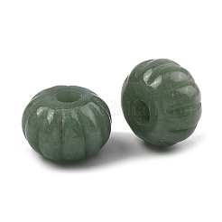 天然グリーンアベンチュリン彫刻ビーズ  大きな穴カボチャビーズ  25x17~18mm  穴：7mm&nbsp;GG-CBA02C4-07B
