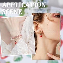 不透明樹脂ペンダント24個  プラチナトーンのアイアンループ付き  イチゴのチャーム  レッド  23~24x16mm  穴：2mm&nbsp;RESI-SC0002-98