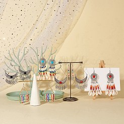 DIYイヤリング作成キット  合金エナメルと樹脂リンクを含む  合金ペンダント  真鍮製チャーム  天然カウリーシェルビーズ  ガラスシードビーズ  鉄のピアスフックと丸カンとピン  ミックスカラー&nbsp;DIY-SZ0008-20
