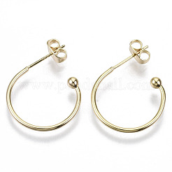 Brass Half Hoop Earrings&nbsp;KK-R112-041A-NF