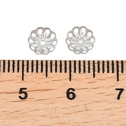 真鍮製ビーズキャップ  花  カドミウムフリー＆ニッケルフリー＆鉛フリー  プラチナ  6x1.5mm  穴：1mm&nbsp;KK-G550-09P