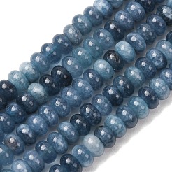 天然石ホワイトジェイドビーズ連売り  染め  滑らかなロンデル  スチールブルー  8x5mm  穴：1mm  約73~76個/連  14.57~15.16''（37~38.5センチメートル）&nbsp;G-E507-01-10