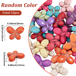 1 Strand Synthetic Turquoise Dyed Beads Strands&nbsp;TURQ-SC0001-34